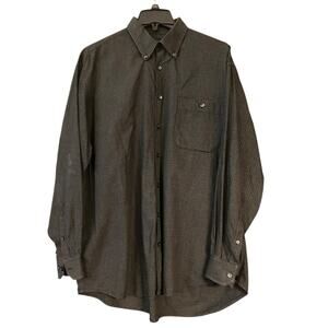 Windsor Lake Men's Cotton Woven Plaid Button-Up Long Sleeve Casual Shirt SZ L